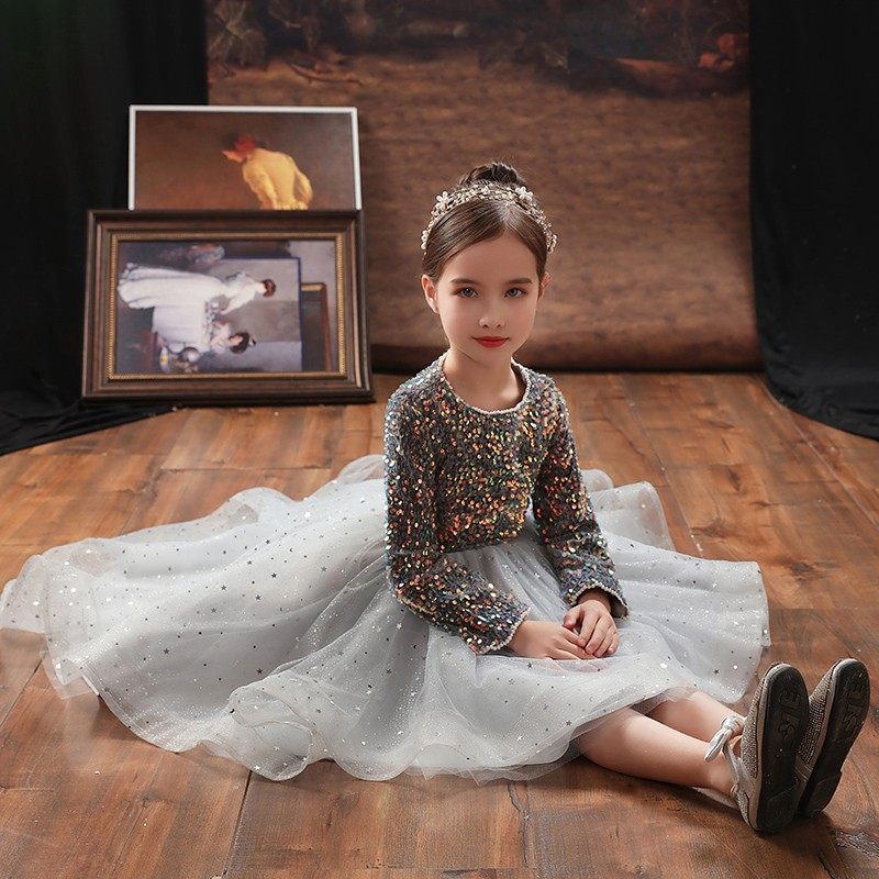 儿童礼服公主裙女童蓬蓬纱生日长袖花童婚纱主持人钢琴演出服表演,童装/婴儿装/亲子装,儿童礼服,淘宝优惠券,粉丝福利购,淘宝优惠卷