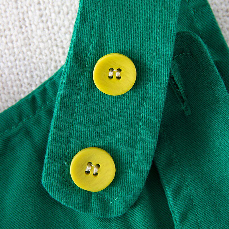 婴儿背带裤绿色春秋款0-1-2-3岁宝宝裤子夏季短裤A类男孩女孩童装