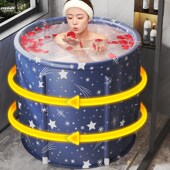 洗澡桶简易浴 折叠浴室冬季 泡澡桶大人专用儿童浴桶中大童免安装