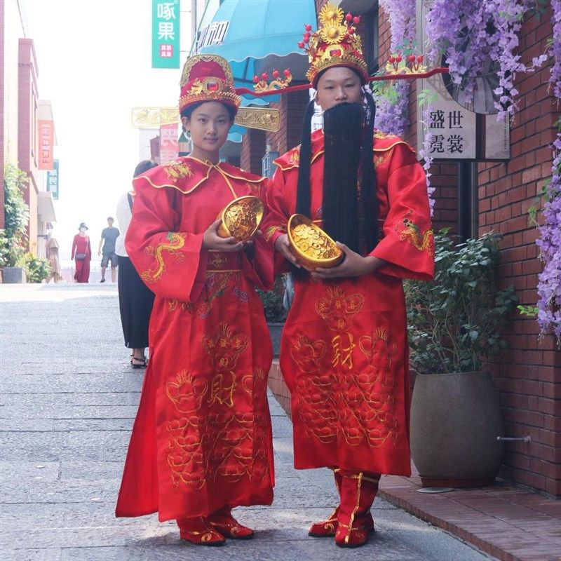 财神爷服装演出服新款财神衣服开业迎新年晚会舞台财神服装全套装