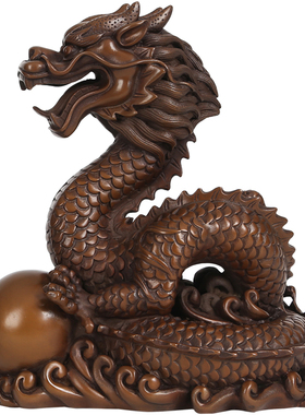 铜欣祥 紫铜生肖龙 纯铜青龙摆件中式家居摆设工艺品开业礼品摆件