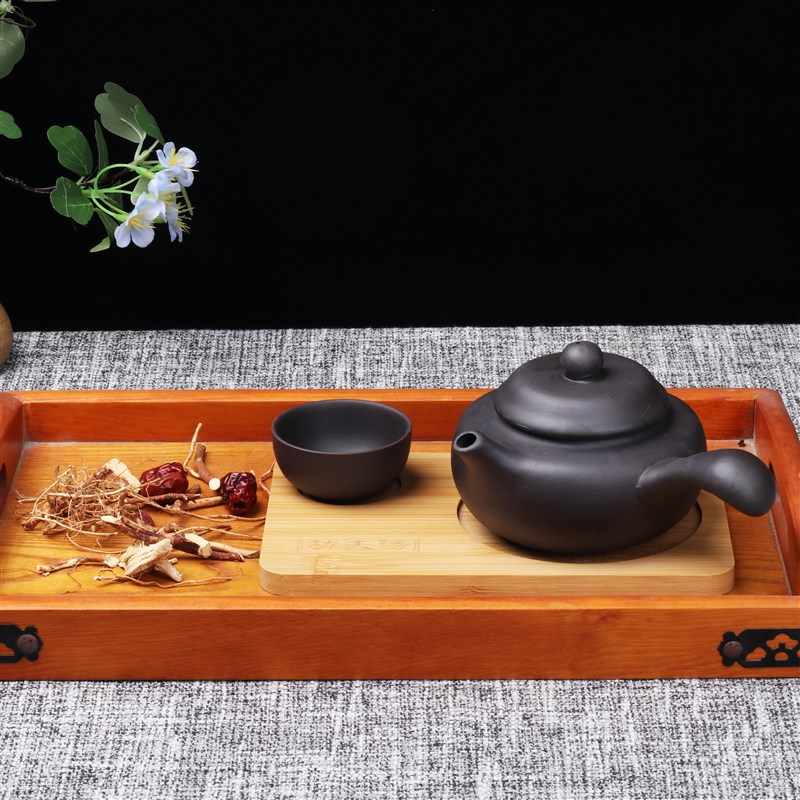 蒸汤壶侧把功夫汤壶四件套紫砂壶茶壶中式酒店餐具用品功夫汤养生