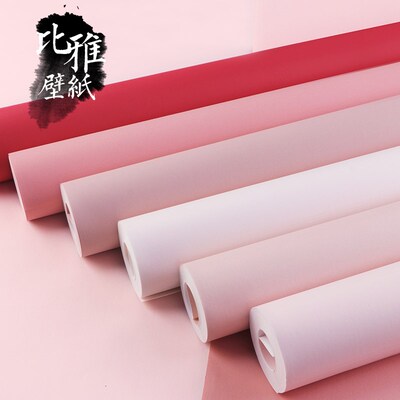 淡粉脏粉色无纺布壁纸非自粘粉红色浅粉色儿童房墙纸女孩卧室红色