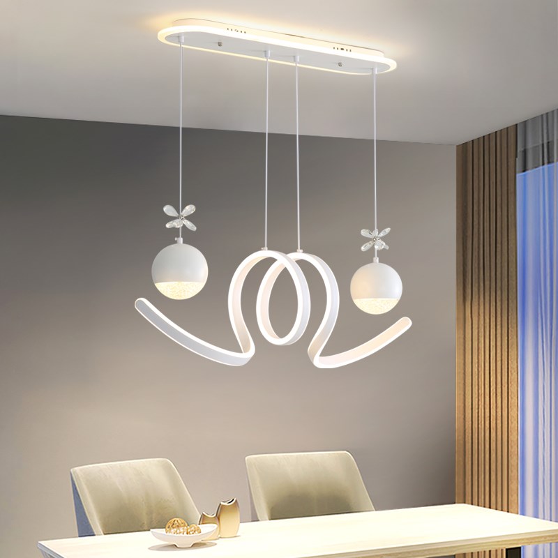 餐厅灯吊灯现代22新款创意极简奶油风长条饭厅吧台餐桌灯具