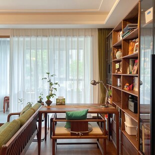 致野木作全实木书柜定制全屋整满墙书架客厅书柜带玻璃柜门