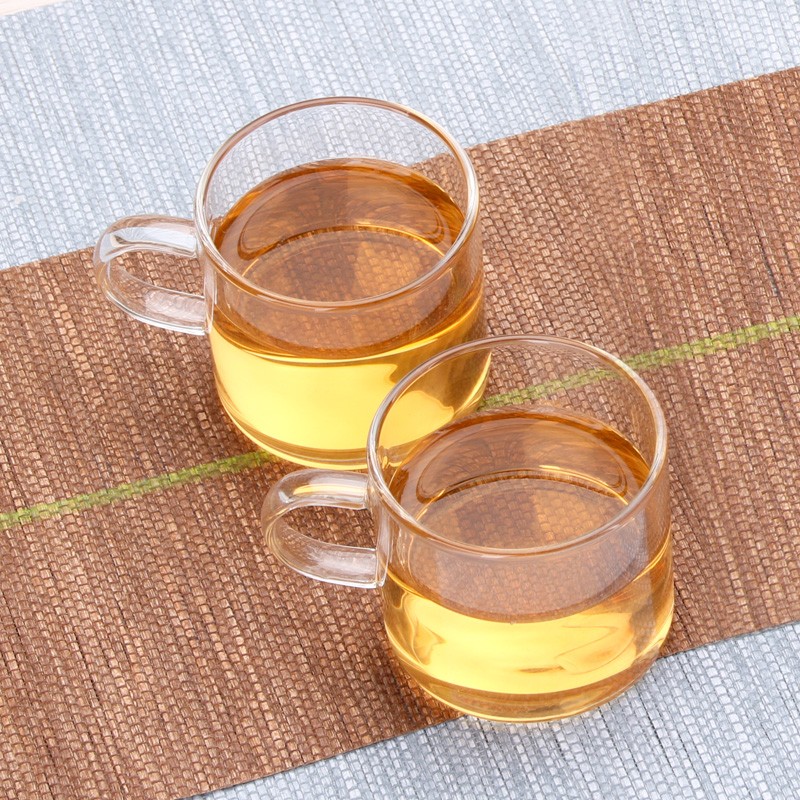 精至耐热加厚玻璃小茶杯功夫品茗杯带把透明玻璃水杯子家用130ml