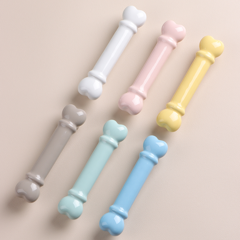 可爱魔法棒拉手定制家具儿童房衣橱柜门抽屉彩色陶瓷卡通把手