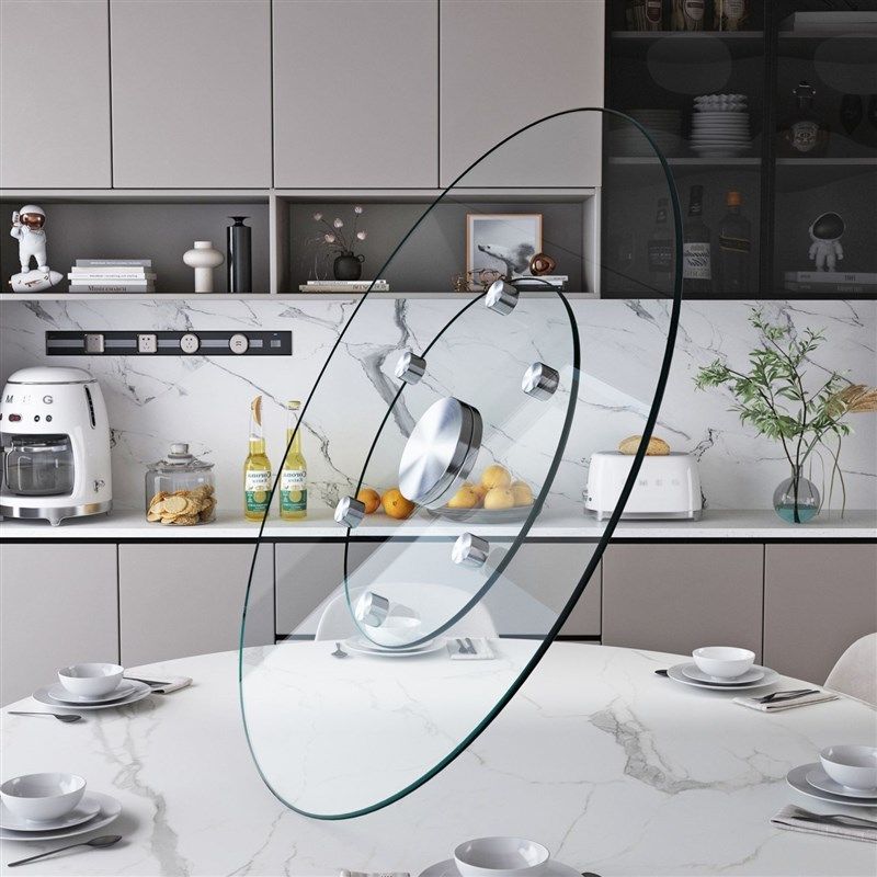 钢化玻璃转盘辅助轮饭桌饭店酒店旋转玻璃圆玻璃饭店餐台,商业/办公家具,食堂餐桌椅,淘宝优惠券,粉丝福利购,淘宝优惠卷