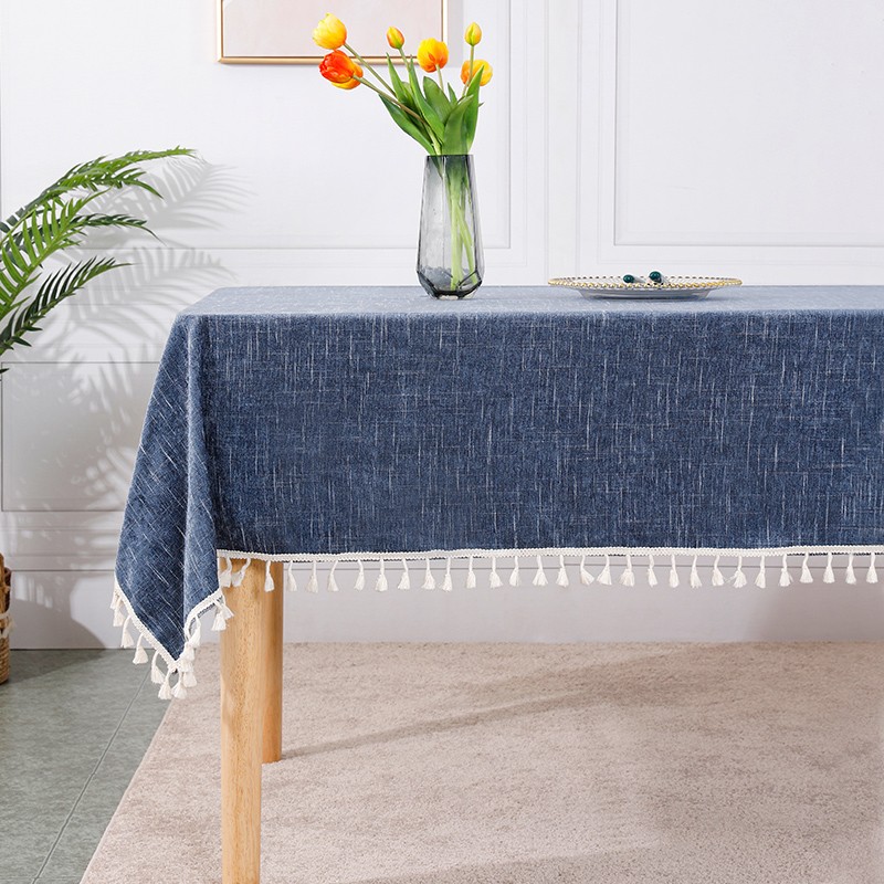 雪尼尔流苏桌布长方形布艺餐桌布茶几台布现代高级感客厅家用