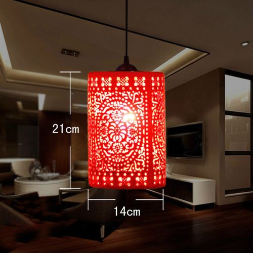 非水晶灯罩陶瓷中式灯具吧台玄关灯单头创意红灯笼阳台灯吊灯