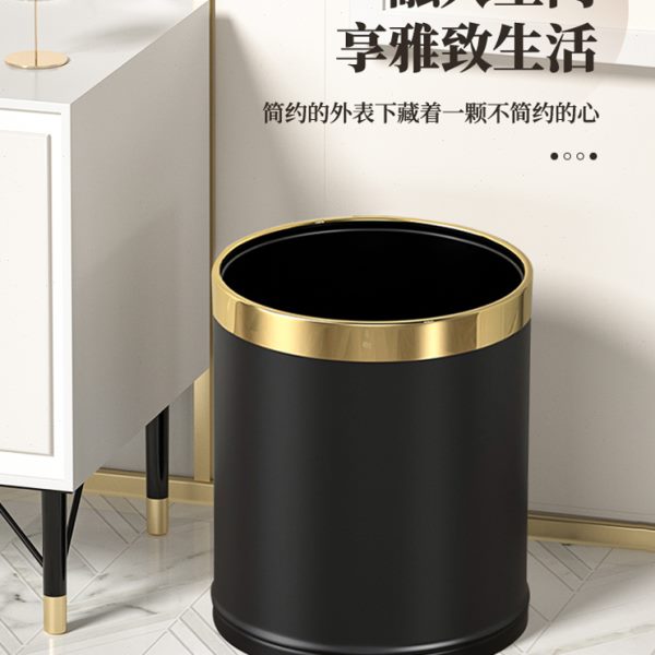 厨房垃圾桶家用客厅轻奢风创意简约高档大号卫生间圾无盖厕所酒店