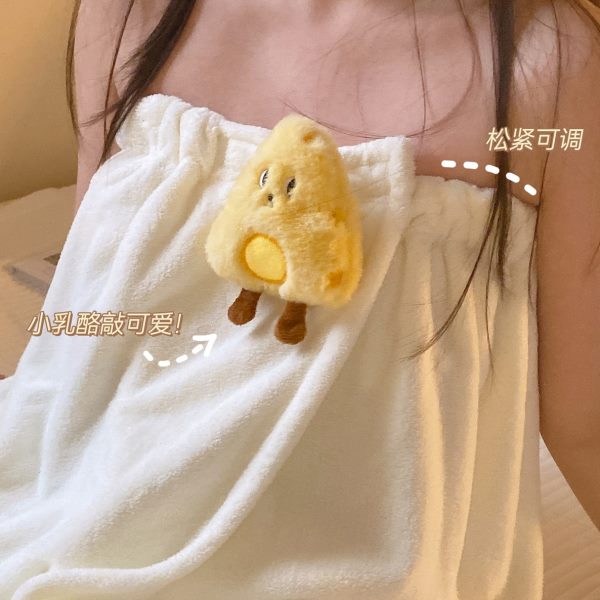 可爱浴巾裹巾可穿式松紧浴裙女吸水速干夏季不掉毛裹胸浴袍三件套