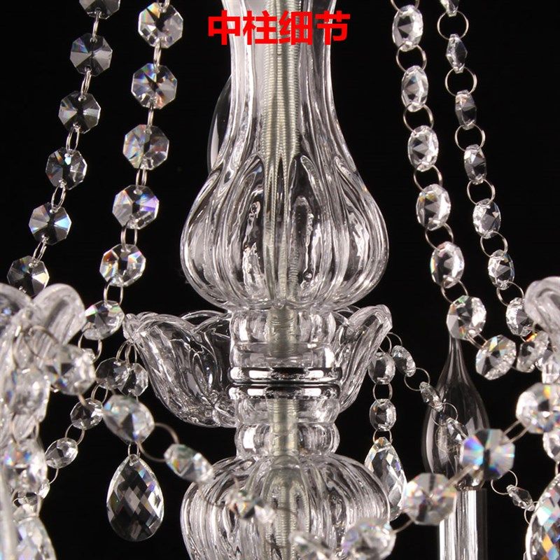 奥灯欧式铬色水晶吊灯具饭厅吊灯田园卧室客厅书房吊灯97