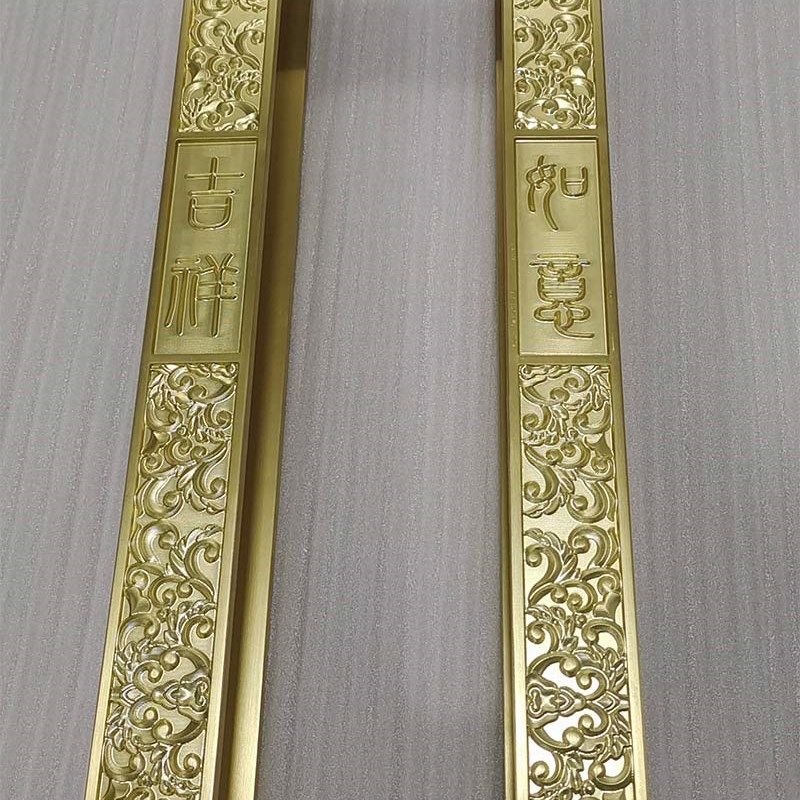 定制中式别墅铜门木门大拉手仿古庭院入户门把手玻璃门大门扶手