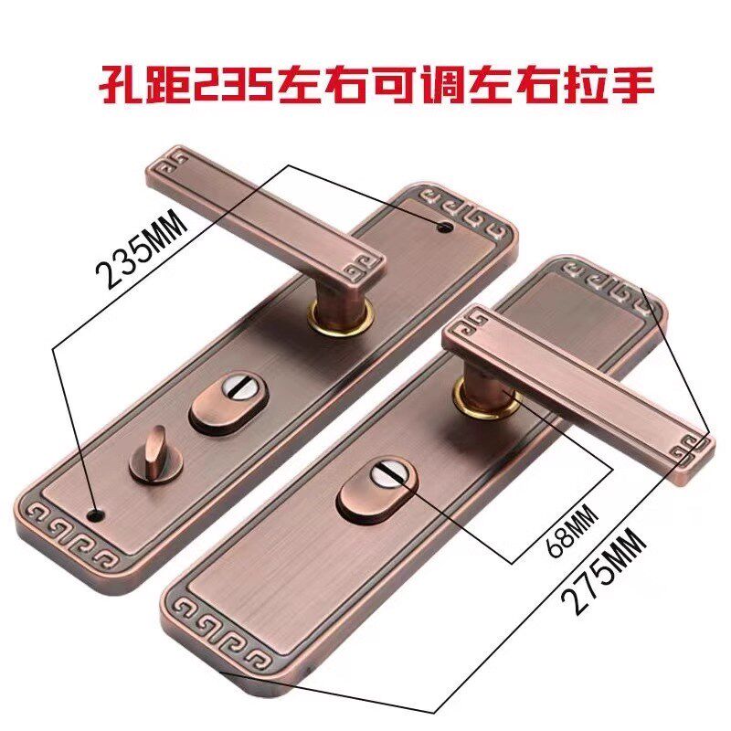 多功能防盗门把手面板加厚入户大门家用拉簧防撬通用型拉手