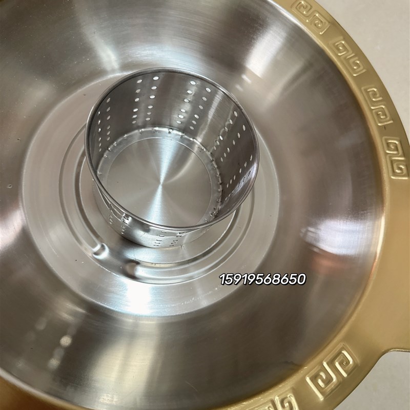 镀金色无渣锅不锈钢清汤干锅麻辣干锅虾蟹羊蝎子锅火锅锅盆红汤锅