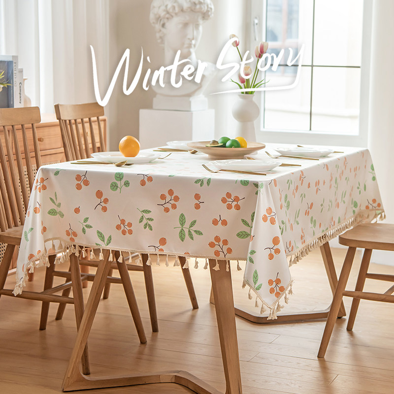 桌布防水防油防烫免洗2新款田园in风布艺圆正长方形茶几台布