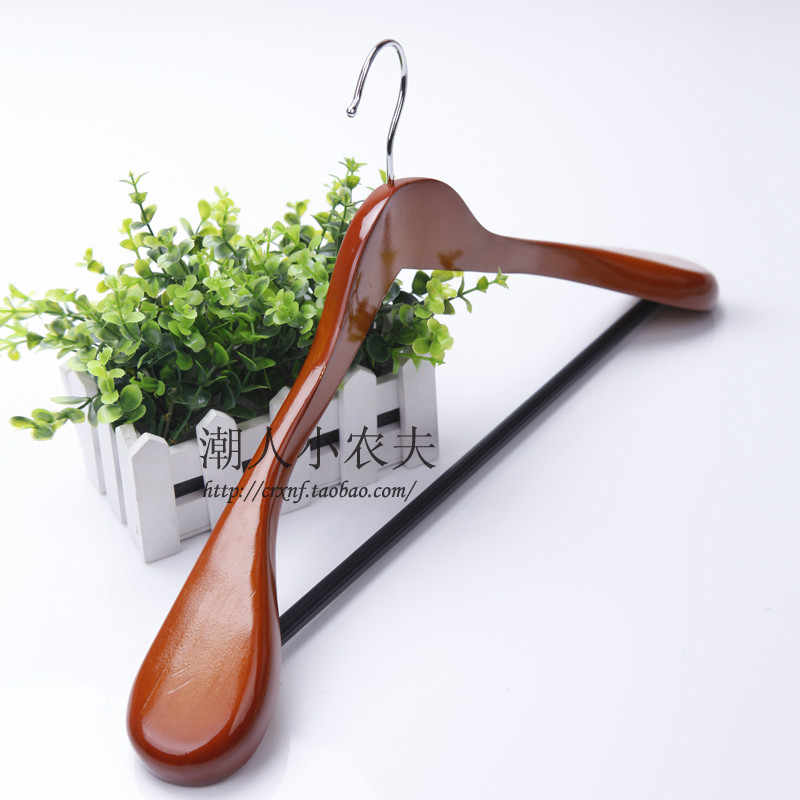 烤漆实木衣架 宽肩西服木衣架 酒店晾衣架(10个装)