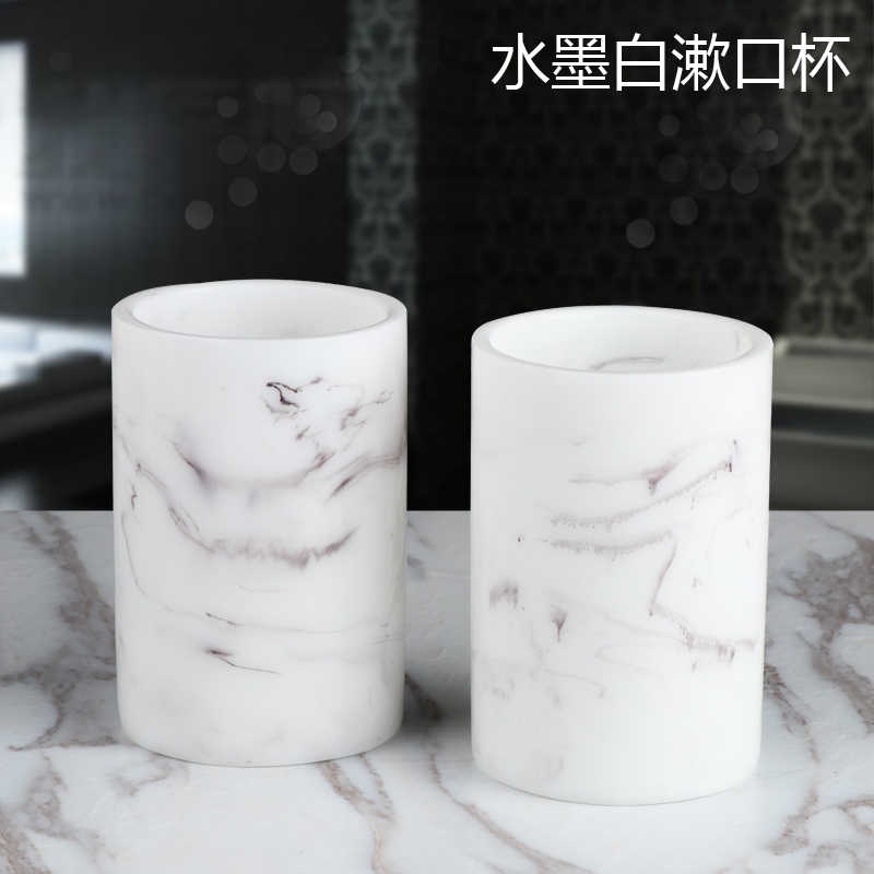 漱口 创意情侣新婚欧式刷牙杯牙刷架树脂洗漱杯套装新婚漱口牙缸