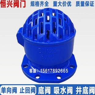 100 水泵吸水铸铁法兰底阀DN50 200 150 H42X 16新型底阀