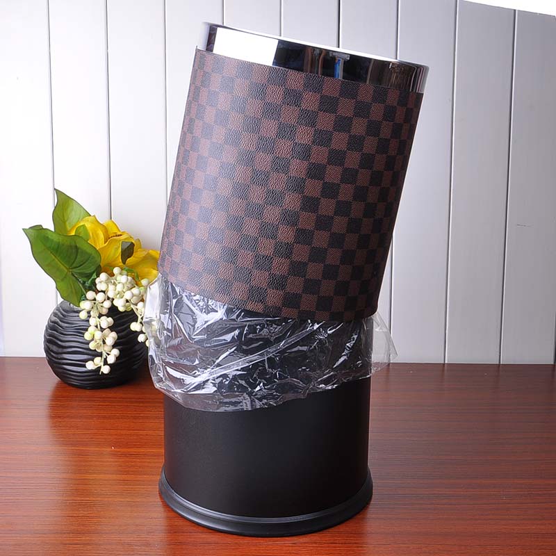 欧式酒店垃圾桶家用 锈钢创意时尚大号无盖客厅酒店客房卫生间