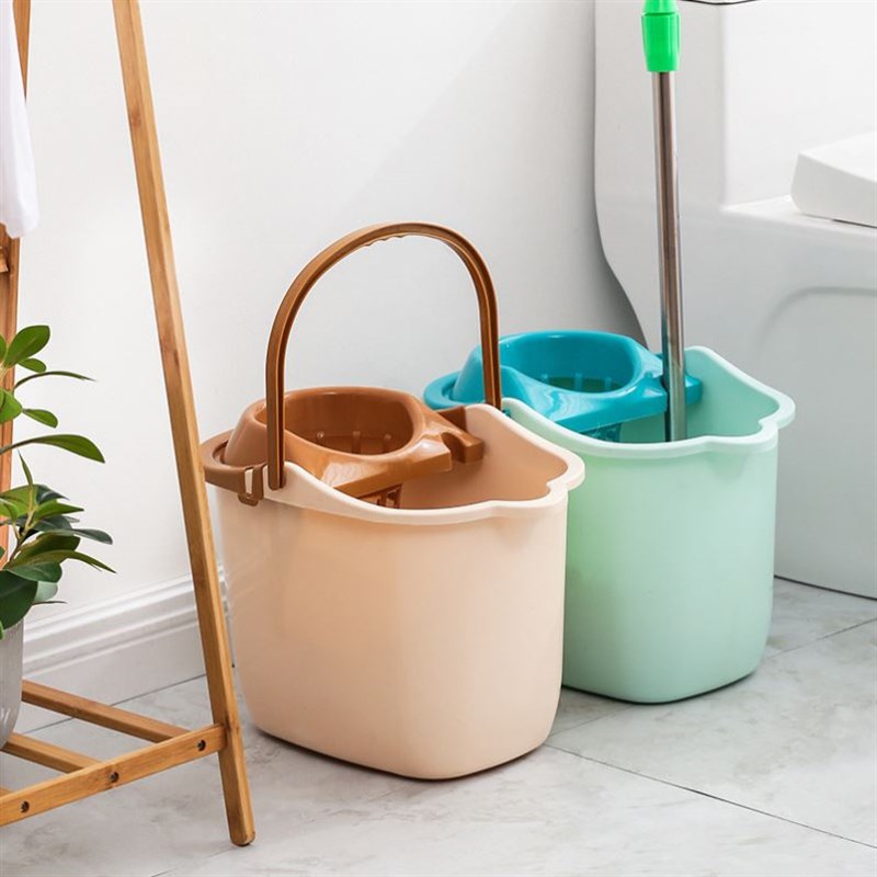 加厚带轮子地拖桶家用手动挤水桶手提拖桶拖地塑料旋转拧水墩布桶