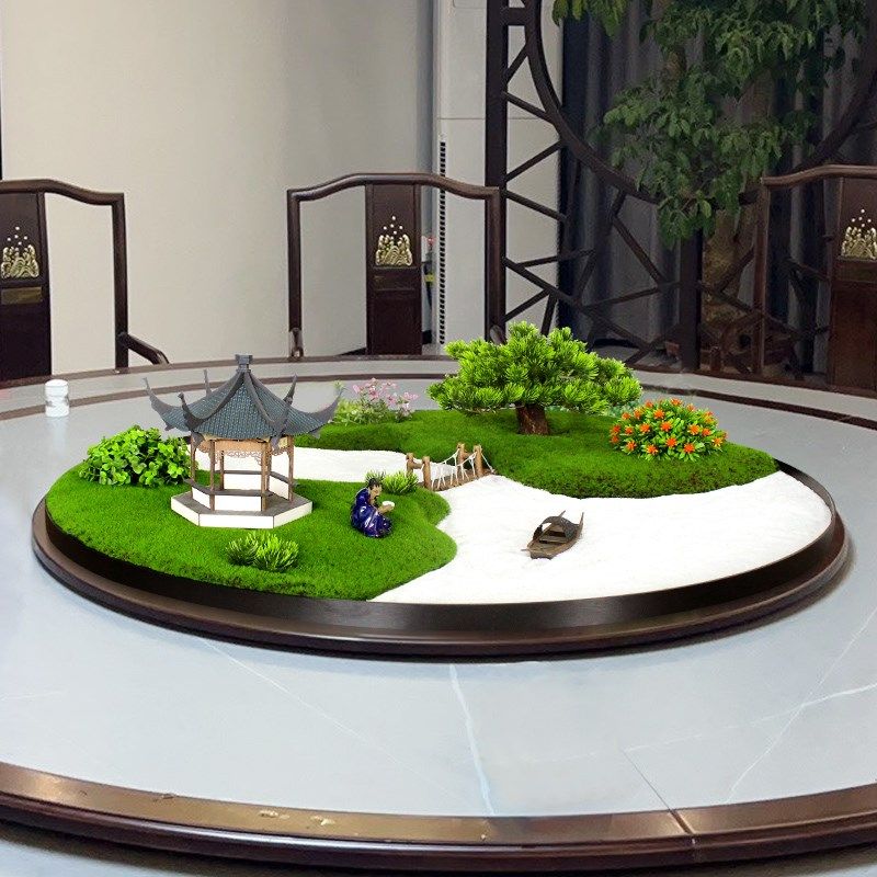 酒店餐桌转盘中间微缩景观造景装饰创意山水桌圆桌摆摆设,家居饰品,餐桌花艺,淘宝优惠券,粉丝福利购,淘宝优惠卷