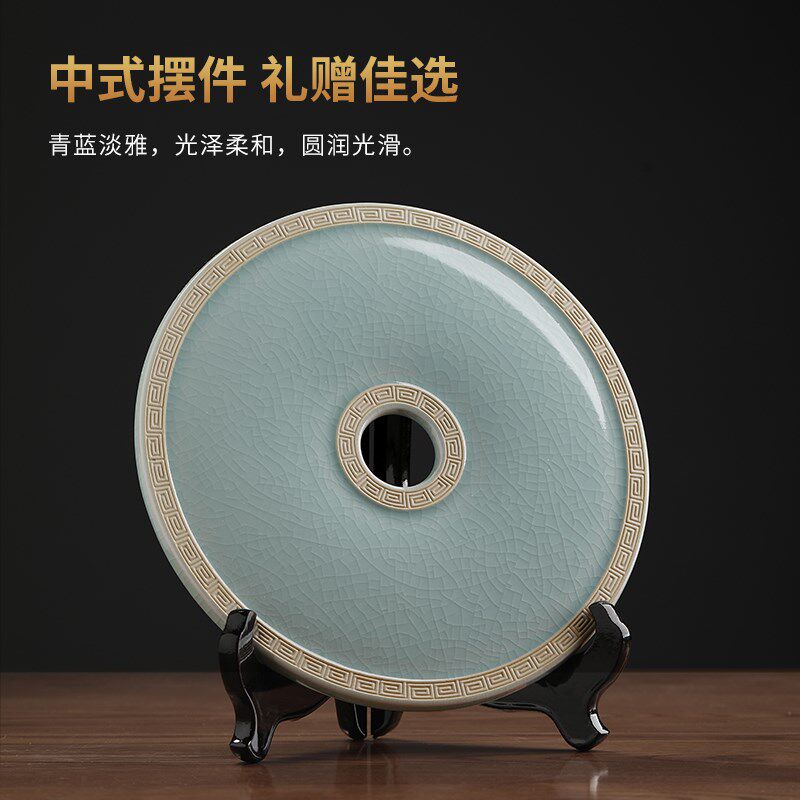 东方泥土陶瓷平安扣和氏璧客厅玄关电视柜办公室新家乔迁礼品