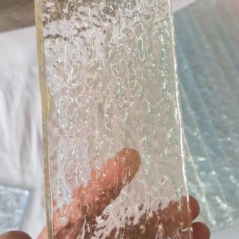 热熔玻璃艺术浮雕工艺彩色夹丝防滑钢化隔断背景墙厂家定制热熔