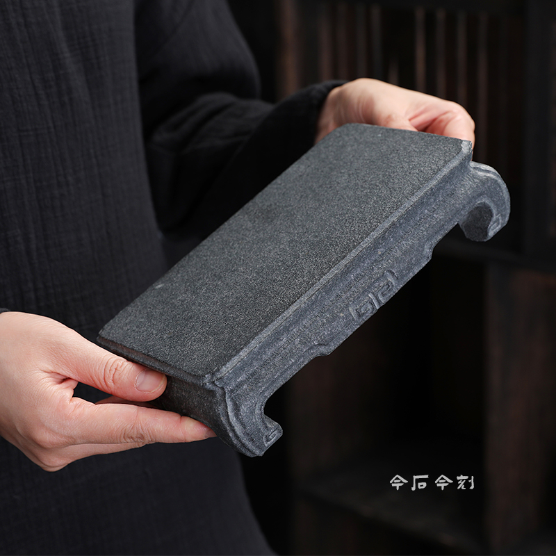 青石底座桌面茶壶底座案台中式复古小花几石托架茶道
