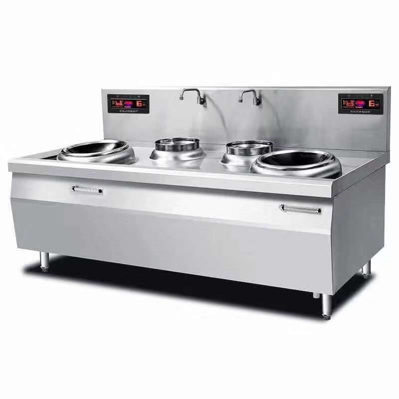 商用电磁双头双尾小炒炉凹面微晶锅磁控开关大功率食堂饭店小炒锅