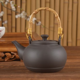 红泥提梁泡茶壶烧水煮茶器蜡烛酒精灯火炭炉Z陶然炉陶壶