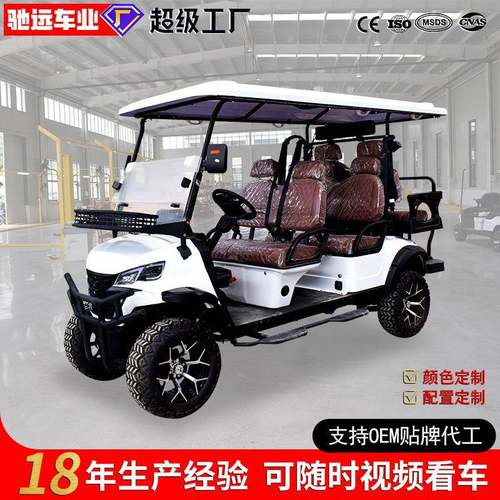 6座旅游景区电动观光车酒店民宿沙滩草地露营地越野款高尔夫球车