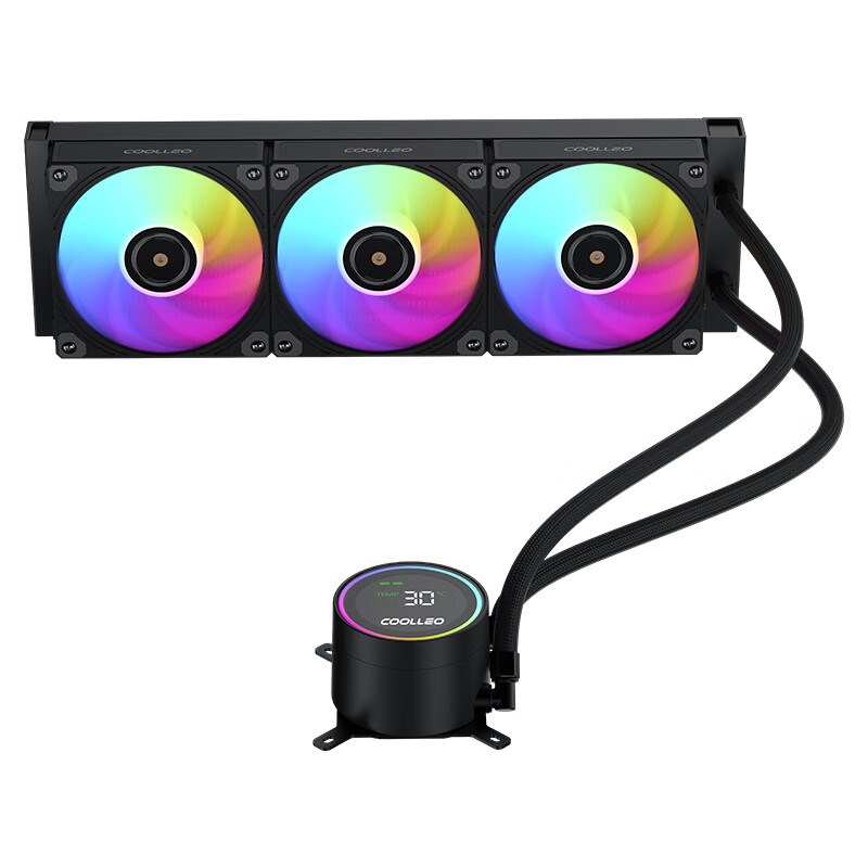 酷里奥冰灵0数显白色一体式水冷散热器高性能马达10M5显示屏