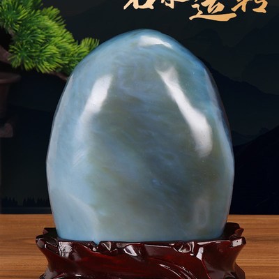 马达加斯加玛瑙原石摆件天然蓝玉髓奇石观赏石头客厅办公室装饰品