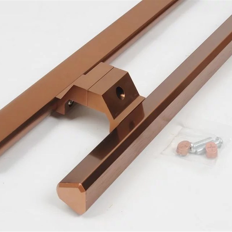 拉丝黑色无框玻璃门拉手铝合金有框大门把手商铺木门扶手加厚可定