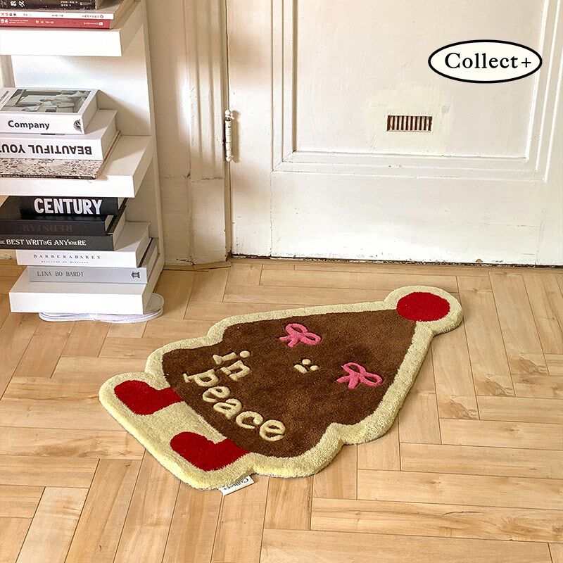 艺术收藏夹 安夜新年树卧室床边手工地毯异形客厅入户地毯in风