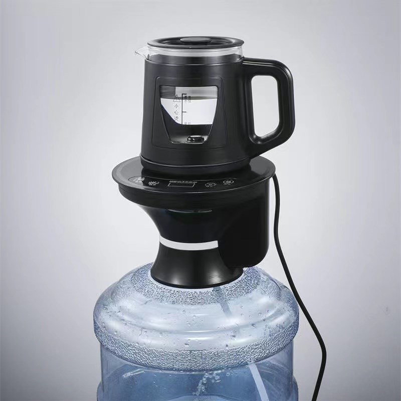 家用桶装水电动抽水器加热壶底部上水饮水机抽水加热一体机玻璃壶
