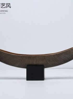 现代简约新中式船型雕塑摆件客厅电视柜软装售楼处别墅玄关装饰品