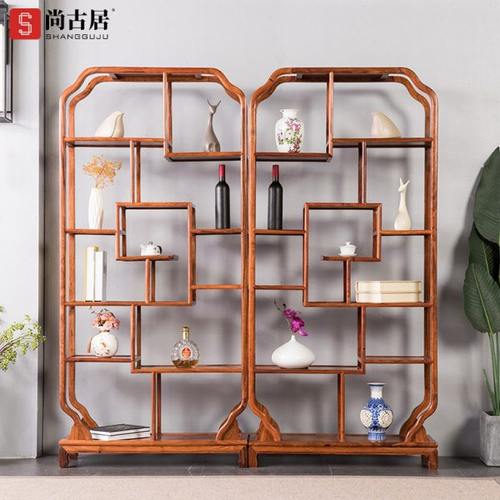 红木家具刺猬紫檀木博古架花梨木置物架中式隔断古董架实木多宝阁