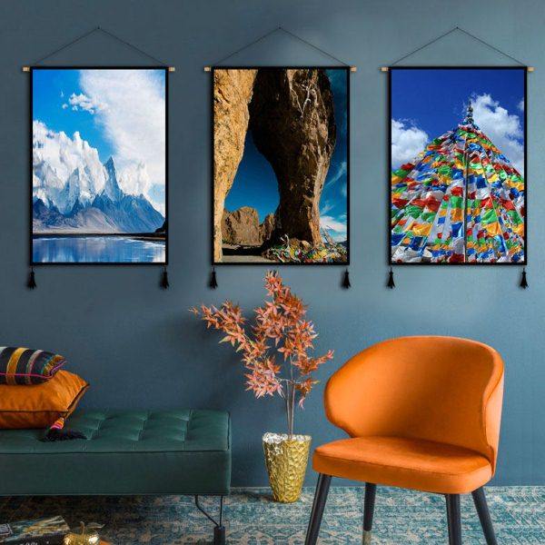 藏族风景装饰画客厅沙发走道酒店卧室背景墙布艺挂画挂布挂毯,居家布艺,挂毯/壁毯,淘宝优惠券,粉丝福利购,淘宝优惠卷