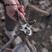 山趣户外烧烤三脚吊锅架不锈钢便携露营古风篝火吊架野炊焚火架子