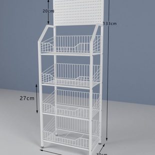 超市货架展示架子移动带挂钩文具零售饮料多层置物便利店洞洞板铁