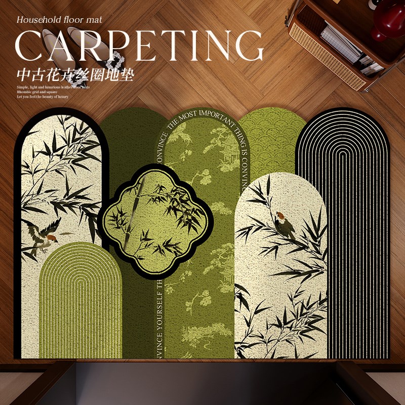 中古风复古丝圈入户高级感地垫门口进门内外耐脏T加厚可定制除尘