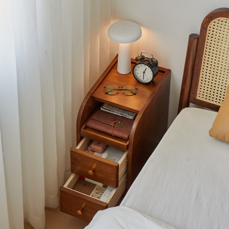 极窄床头柜小型超窄20crm30公分床边窄夹缝收纳柜子实木床头置物
