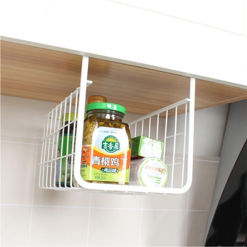 橱柜倒挂篮隔板下挂篮置物架宿舍寝室书桌分层收纳U架内橱柜下挂