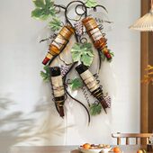 创意餐厅壁挂红酒架轻奢铁艺壁饰个性 饰挂件 工业风复古背景墙面装
