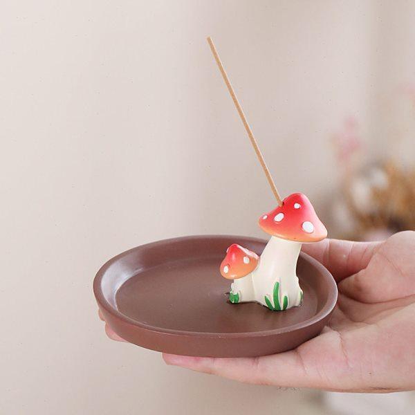 创意香插蘑菇线香底座树脂摆件香架香座插香器可爱香托桌面摆件,家居饰品,香托/香盘/香座/香插,淘宝优惠券,粉丝福利购,淘宝优惠卷