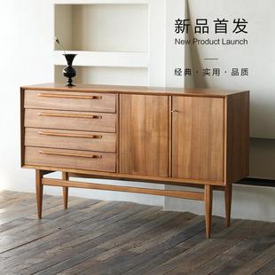 MUNA北欧复古缅甸柚木餐边柜客厅靠墙家用收纳实木储物柜小户型