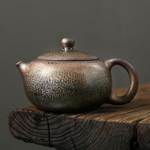 曾广旭原矿天目西施壶半手工建盏茶壶家用陶瓷功夫茶具铁胎泡茶壶